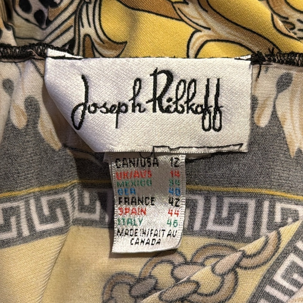 Z Joseph Ribkoff Women’s 12 Top Yellow Black Wide Sleeve Key Stretchy - Picture 7 of 7